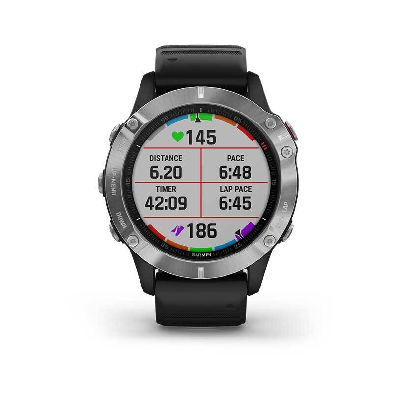 Garmin f�®?nix?? 6 - Silver w Black Band - 47mm