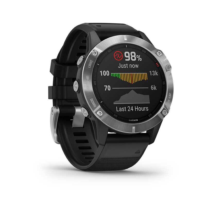 Garmin f�®?nix?? 6 - Silver w Black Band - 47mm