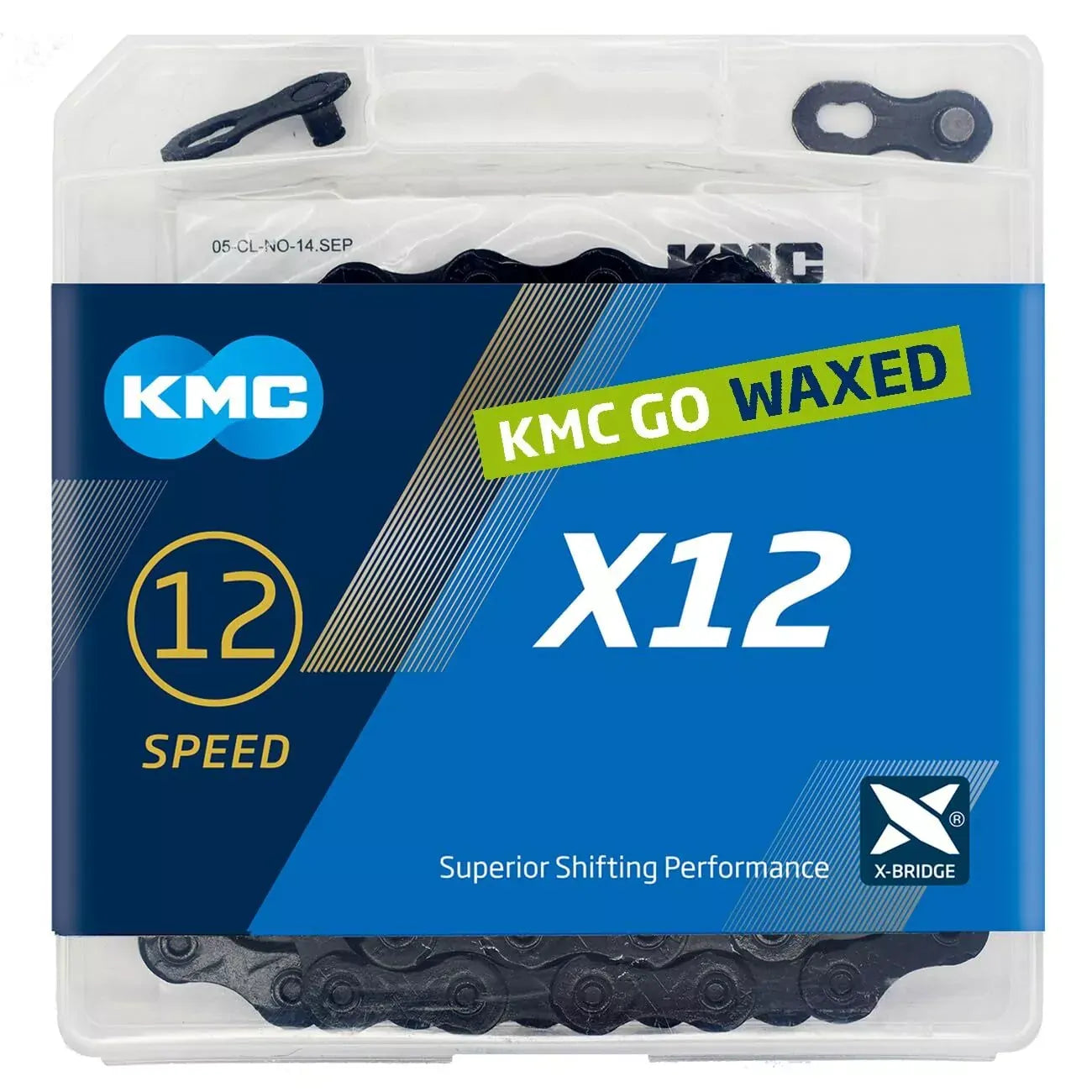 KMC X12 Waxed Chain 126 Links - Black