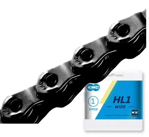 KMC HLA Wide Single Speed Chain Black - 100 Links w Connect Pin