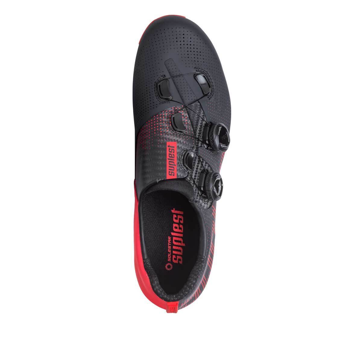 Suplest Edge+ Pro Road Carbon Cycling Shoes - Anthracite/Radiant Red
