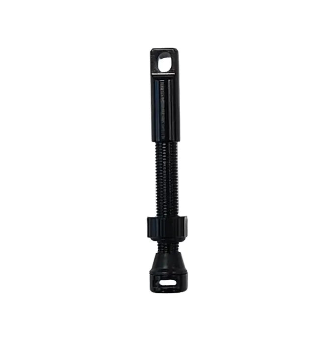 BPW Single Tubeless Valve – Presta, 44mm, Black - w Integrated Valve Remover Tool in Cap