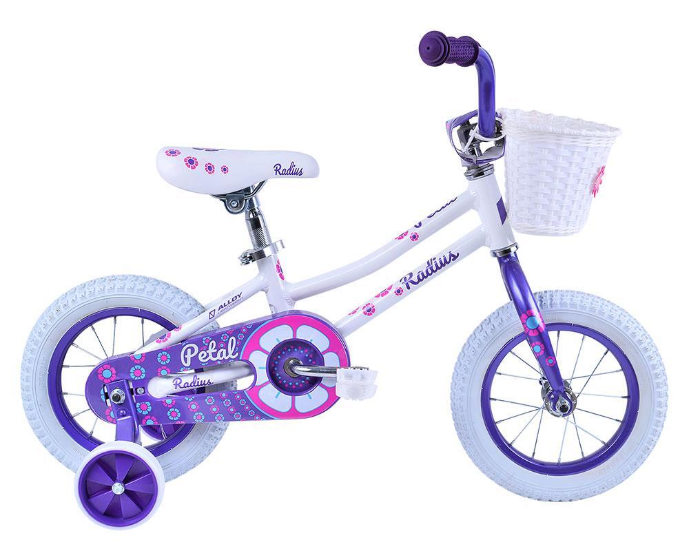 Radius Petal 12" Girls Bike - Gloss Pearl White/Lavender/Pink