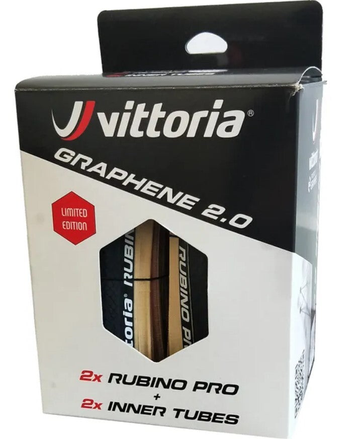 Vittoria Rubino Pro Graphene 2.0 Twin Pack + Two Free Tubes