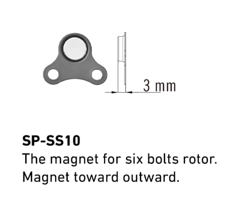 Tektro Magnetic eBike Speed Sensor SP-SS10 (For 6 Bolt Rotor) Outward Facing