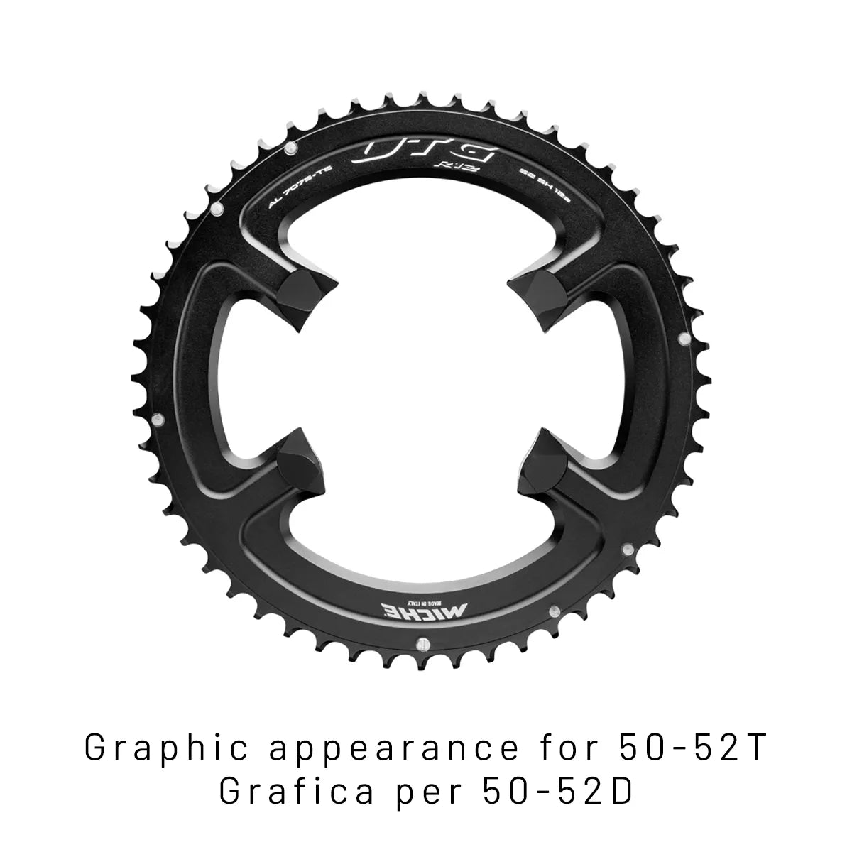 Miche Ingranaggio 12 Speed Road Chainring UTG R92 Black w Bolts