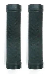 Trigram Bicycle Handlebar Grips 130mm Black w Dual End Lock Rings