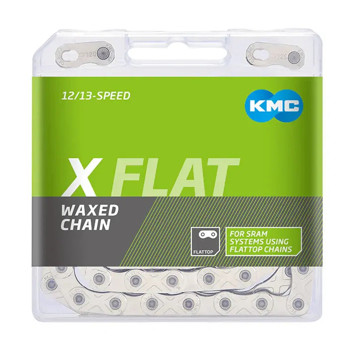 KMC X Flat Chain – Pre-Waxed 12/13-Speed Flat-Top Chain for SRAM AXS / Transmission Drivetrains
