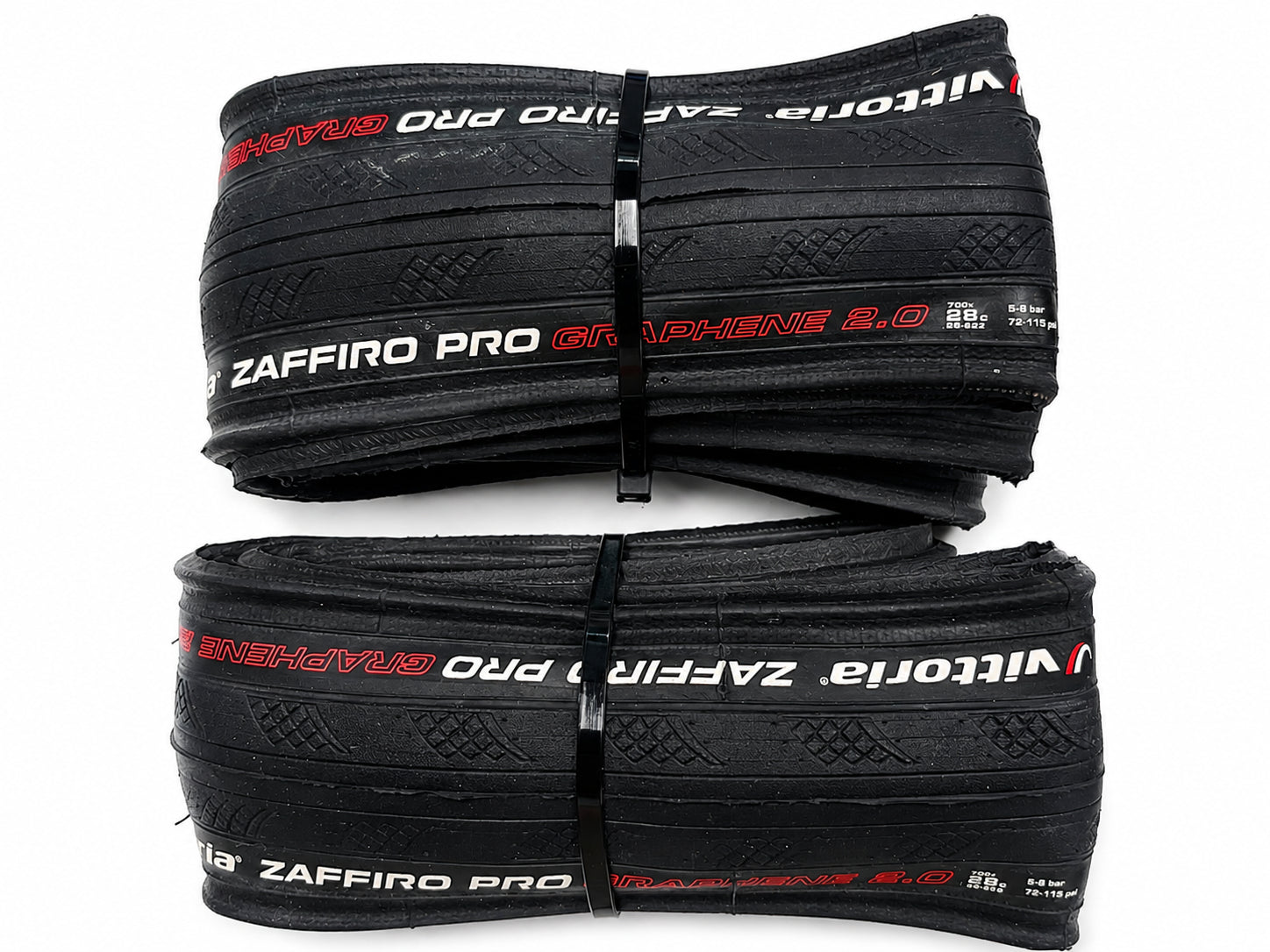 Pair of Vittoria Zaffiro Pro Graphene 2.0 700 x 28c Clincher Road Tyre - Second Spin
