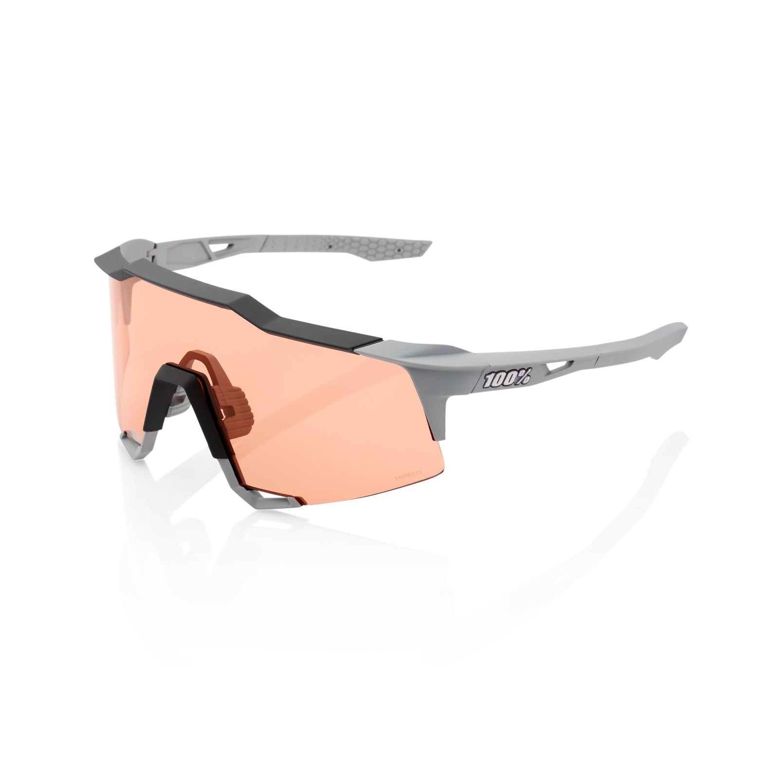 100% Speedcraft soft tact stone grey hiper coral lens