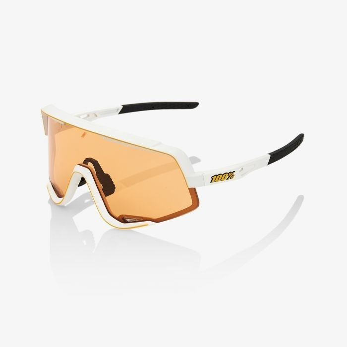 100% Glendale Sunglasses Soft Tact Off White Persimmon Lens