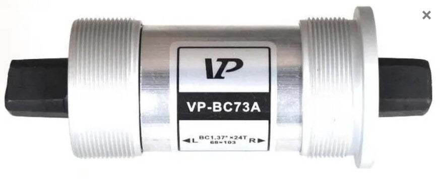 VP Bottom Bracket Cartridge - 122.5mm Threaded 68mm shell - Alloy Sheath & Cup