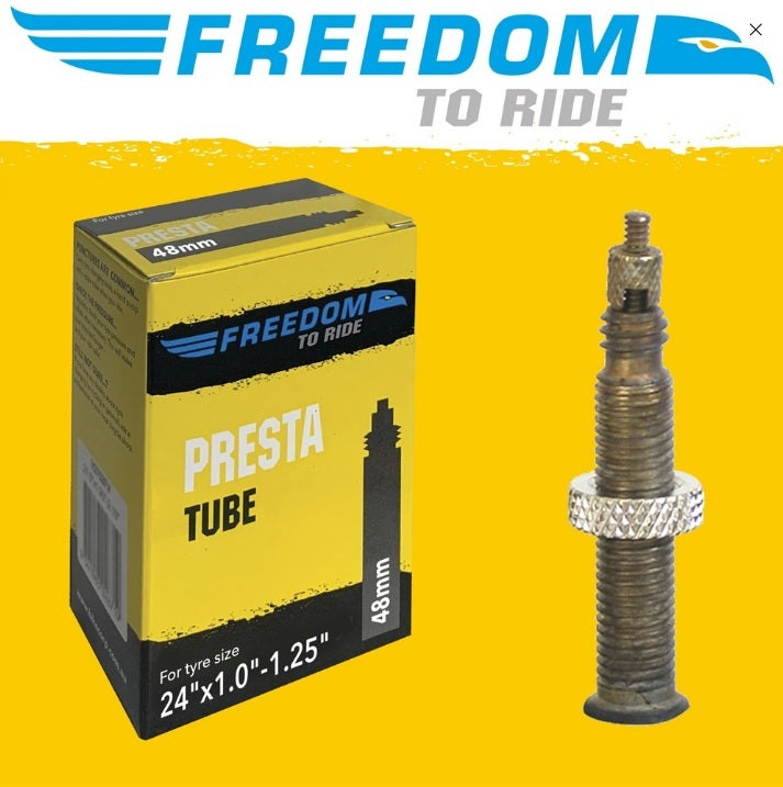 Freedom To Ride Inner Bicycle Tube 24"x1.0"/1.25" French Valve (Presta) 48mm