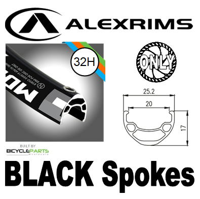 Alex Rims 27.5/650B MD19 32H 8/10 Speed 6 Bolt Disc w/ Black Spokes
