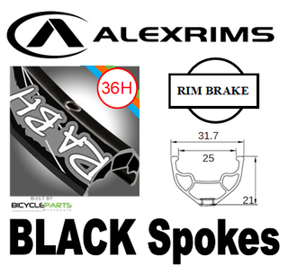 WHEEL - 26" Alex Supra BH 36H Rim, Front 3/8" Nutted (100mm OLD) Sealed Novatec Black Hub