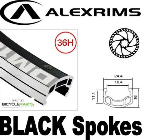 Alexrims DM-18 Alloy Rear Wheel - 27.5" QR Joytech Hub 8/10 HG Cassette Body 6 Bolt Disc Brake