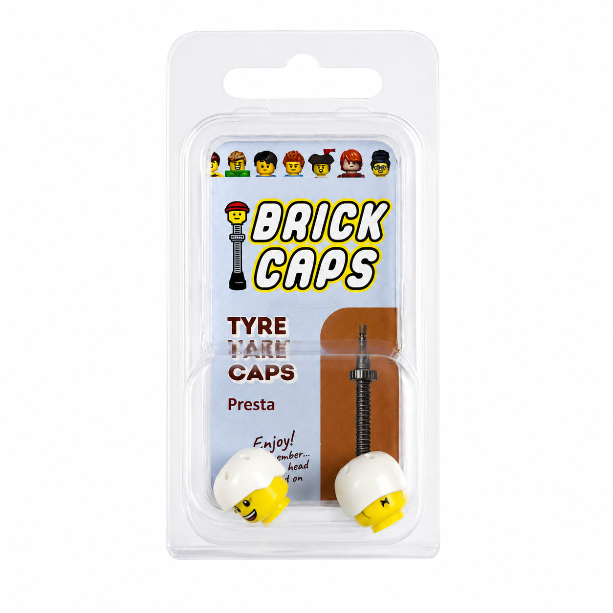 Lego Style 2 Faces | Bursting Cheeks Face | Wrinkle Eyes Face | Helmet White | FV | Brick Caps | Sold as Pair