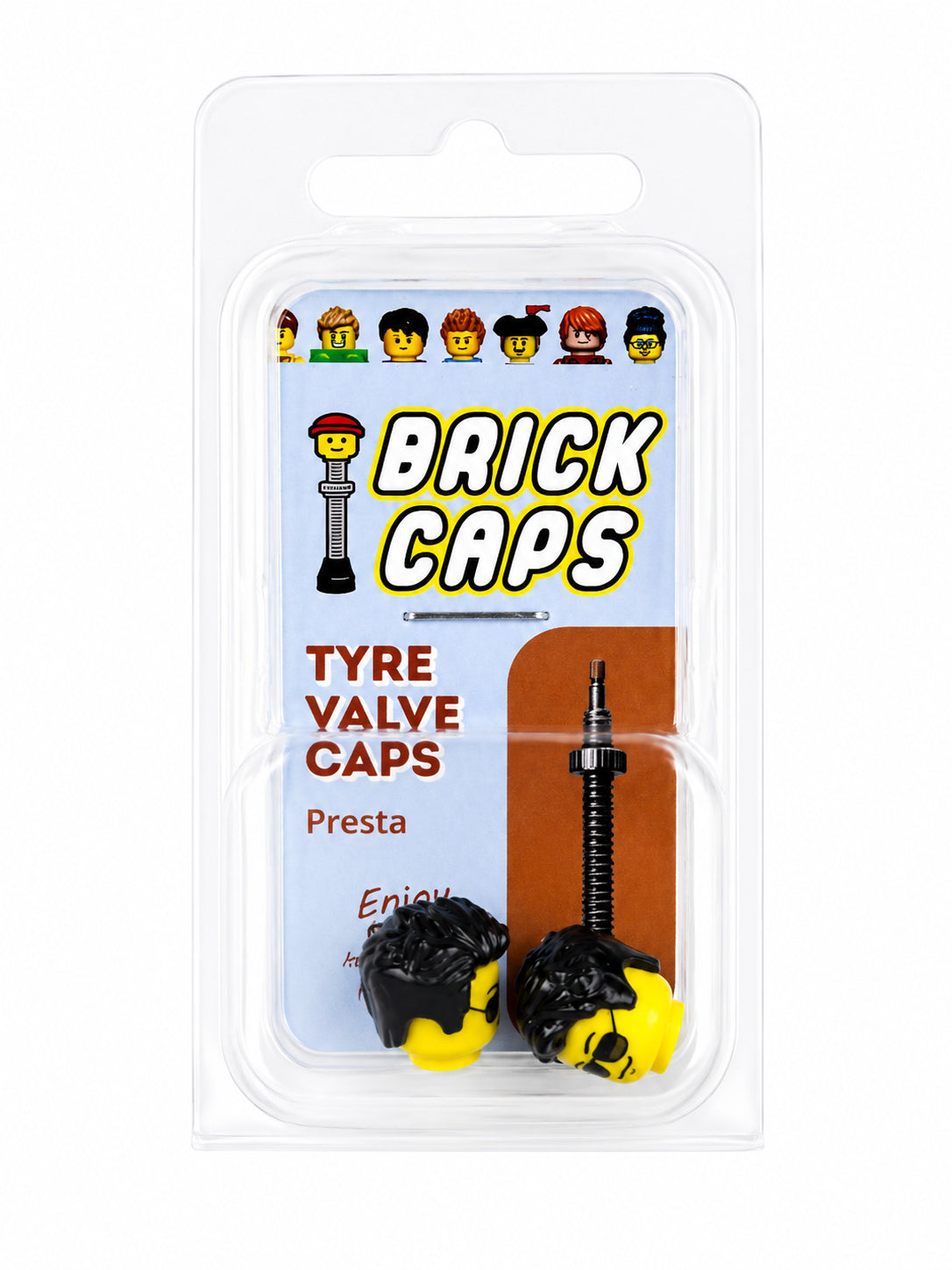 Lego Style Moustache and Sunglasses | Styled Black Hairdo | FV | Brick Caps | Sold as Pair