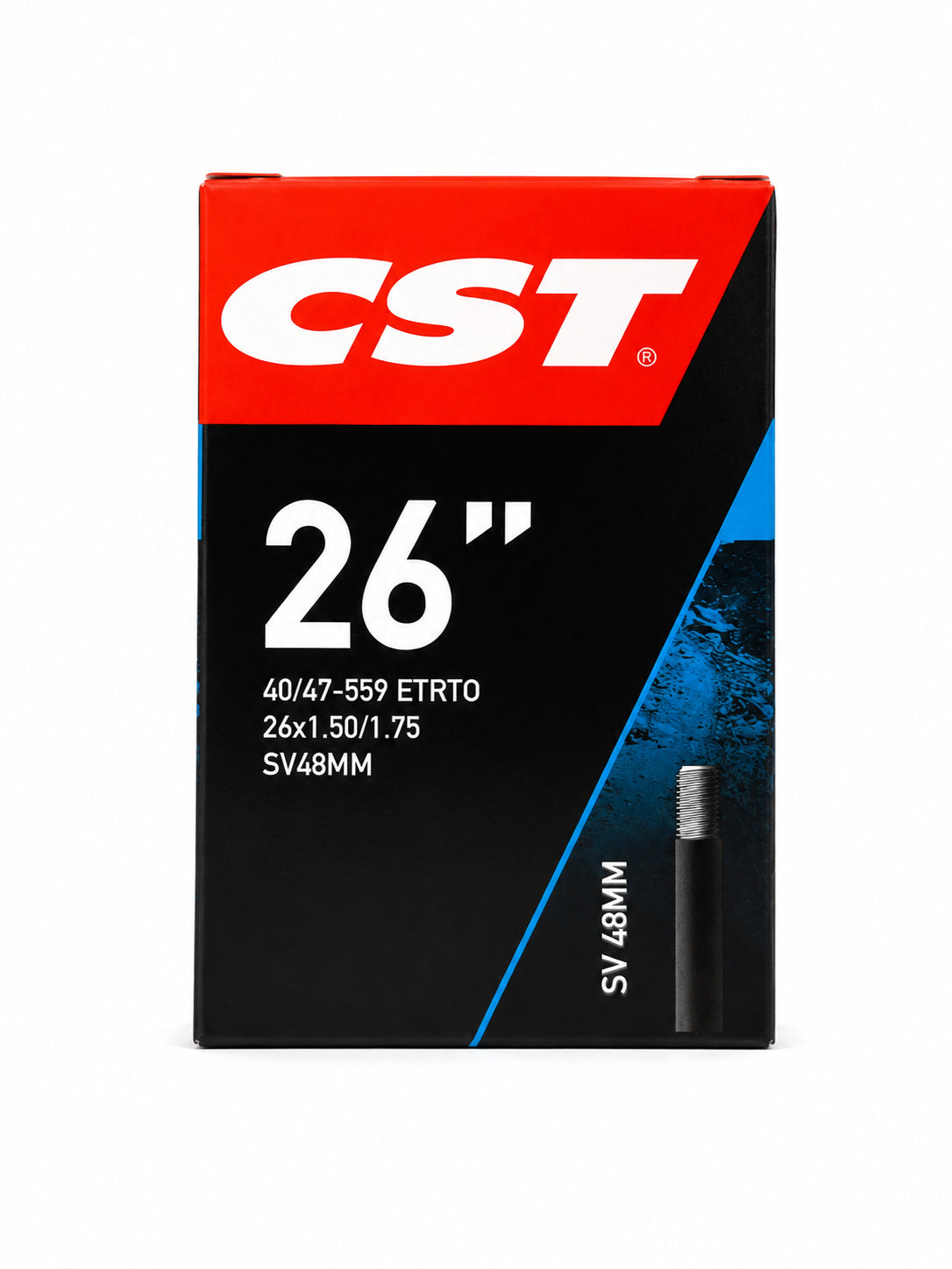 CST Inner Bicycle Tube 26 x 1.5 - 1.75 Schrader Valve 48mm