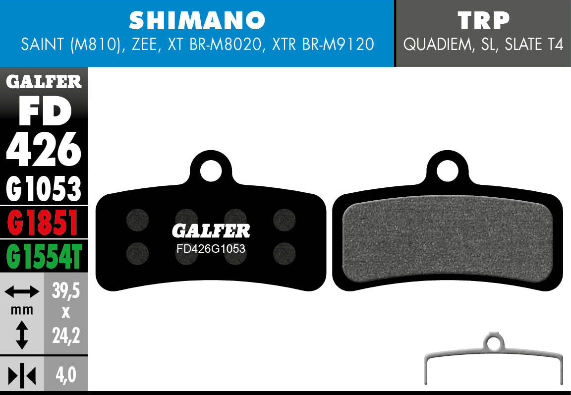Galfer Bike FD426 Shimano G1053 Disc Brake Pads - Saint/Zee/R9100/R8000/GRX/M9100