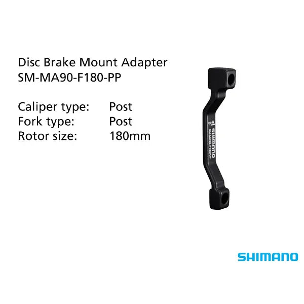 Shimano SM-MA90-F180-PP Post to Post Mount Brake Caliper Adapter Bracket 180mm