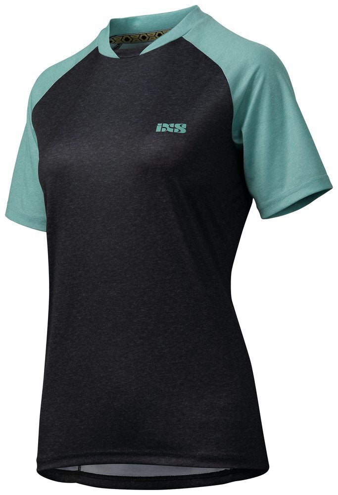 iXS Progressive 7.1 Womens Jersey Short Sleeve 38 Black/Turquoise