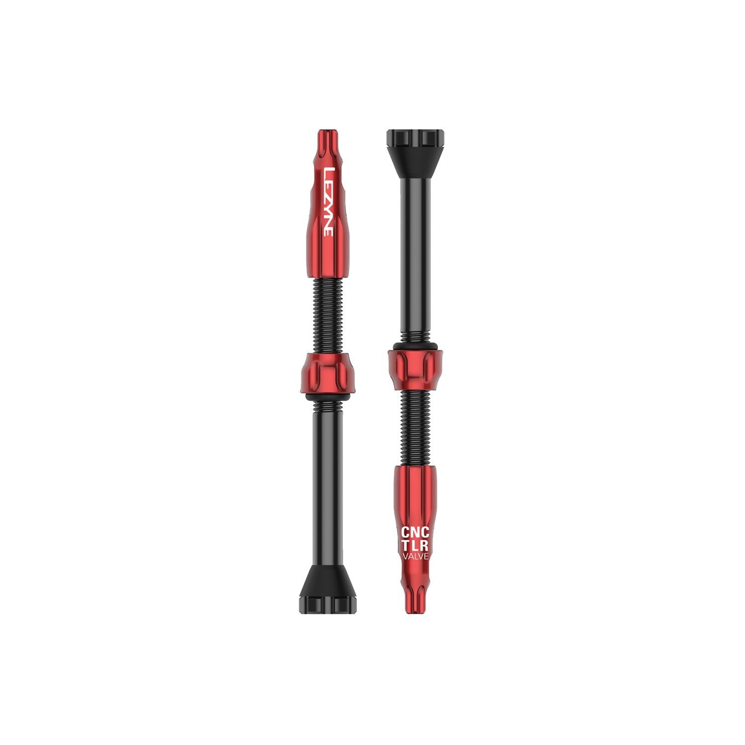 Lezyne CNC TLR (Tubeless) Valve Pair Set w Aluminium Stem Nut & Valve Wrench Cap