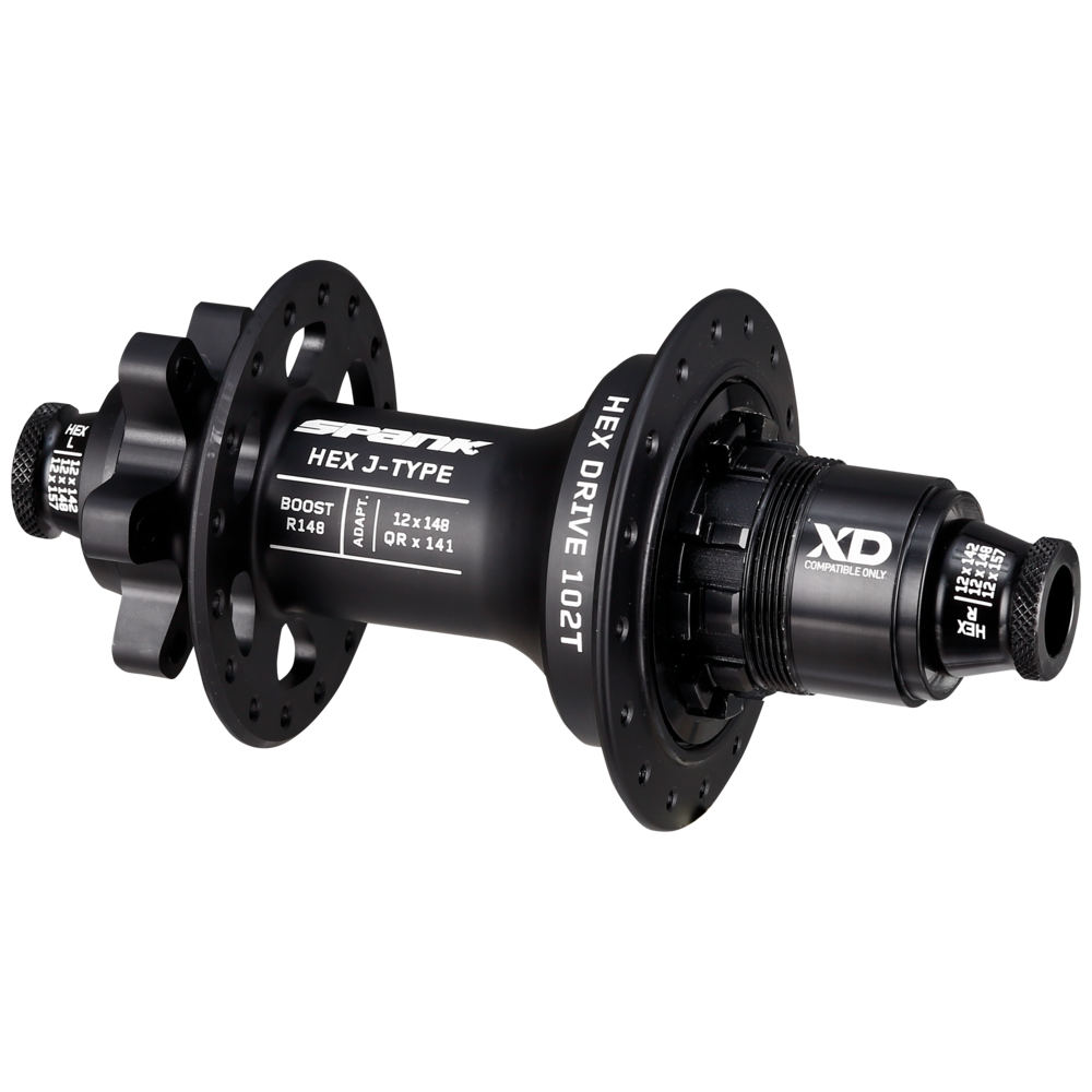 Spank Hex Drive 102T J-Bend Boost Rear Hub R148 XD 32H Black
