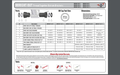Wheels Manufacturing BBright-Outboard w Ceramic Bearings - Shimano