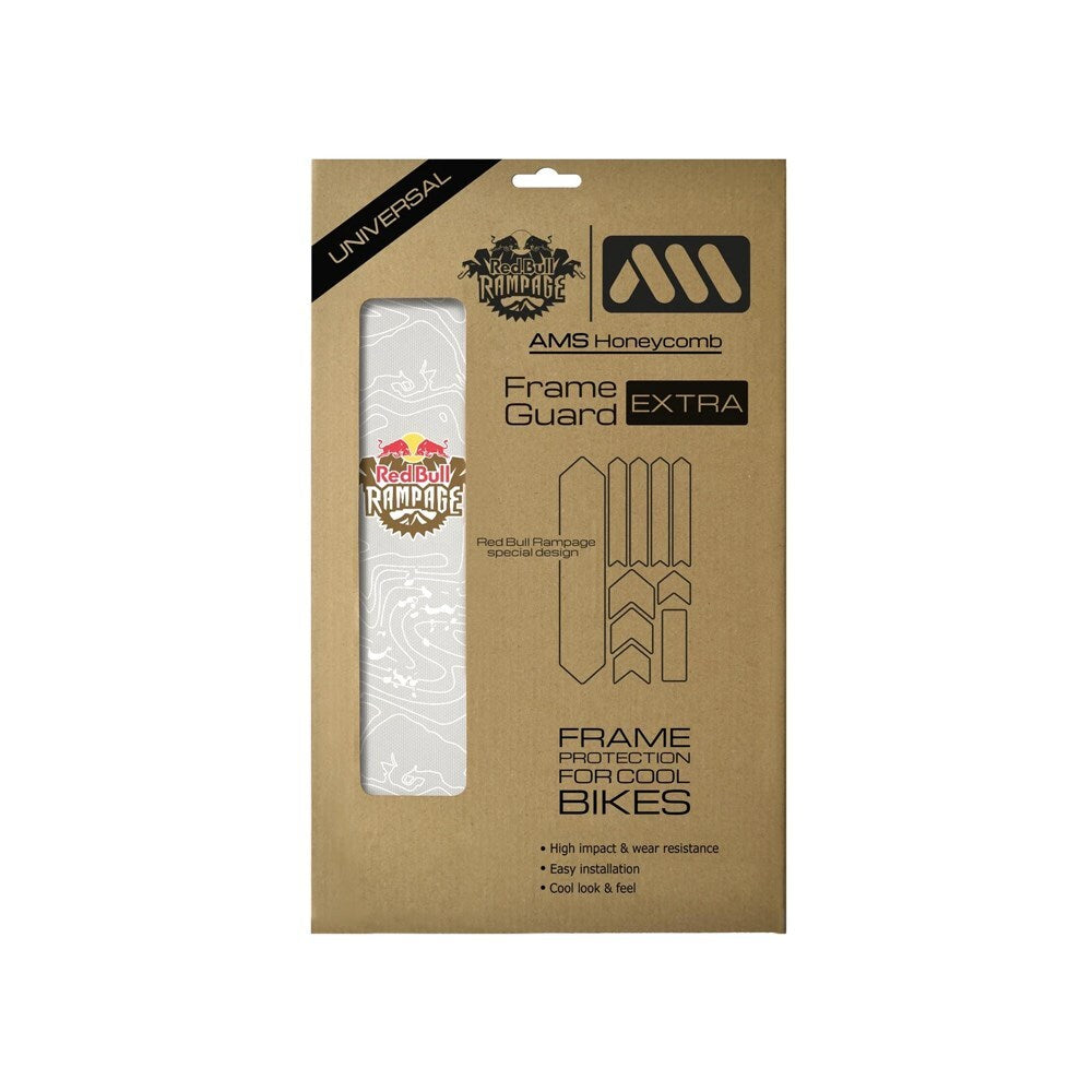 All Mountain Style Honeycomb Frame Guard XL - Red Bull Rampage White