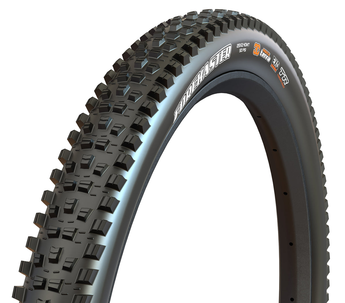 Maxxis Forekaster Gen 2 tyre – three-quarter view