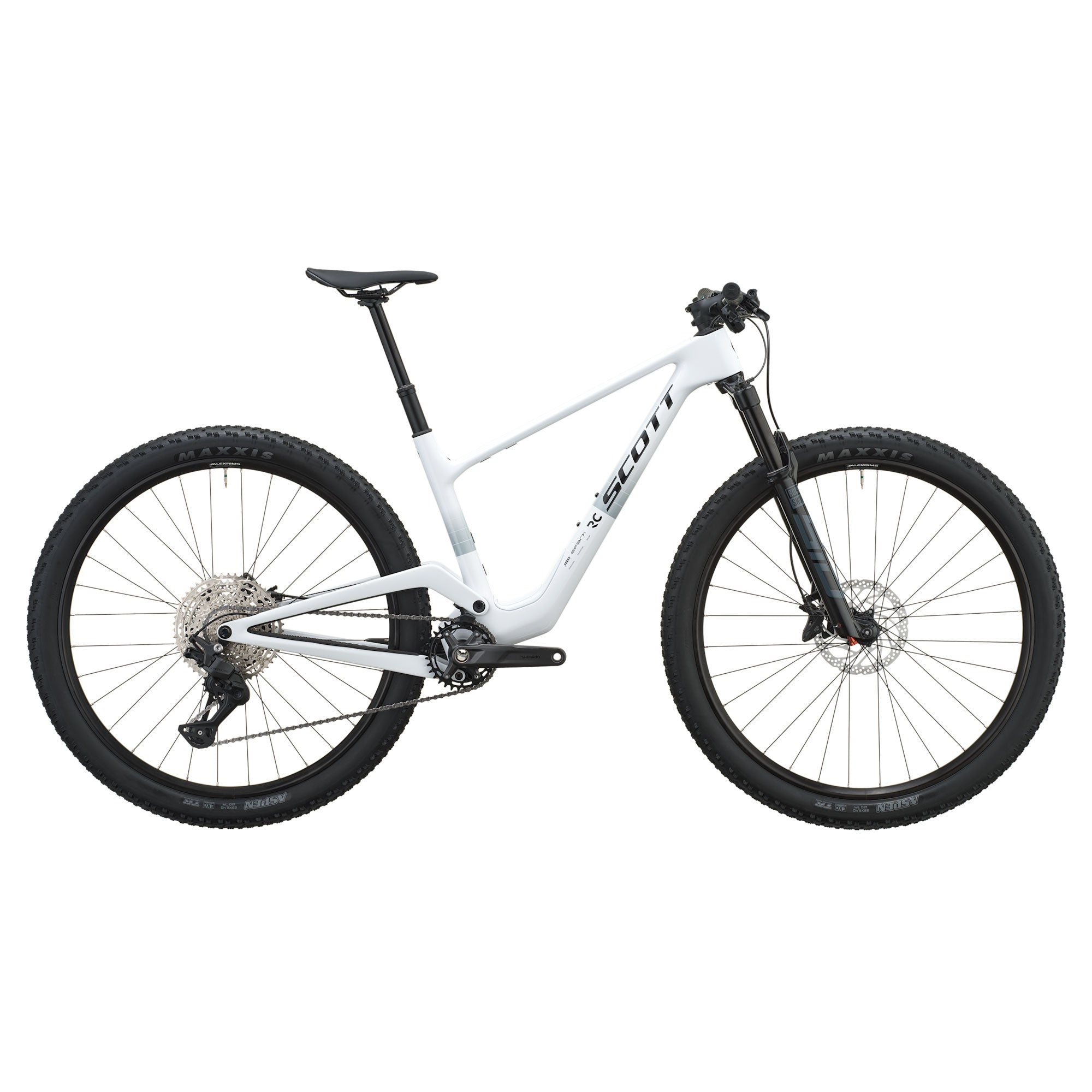 Scott Spark RC Comp 2027 White carbon cross-country mountain bike side view
