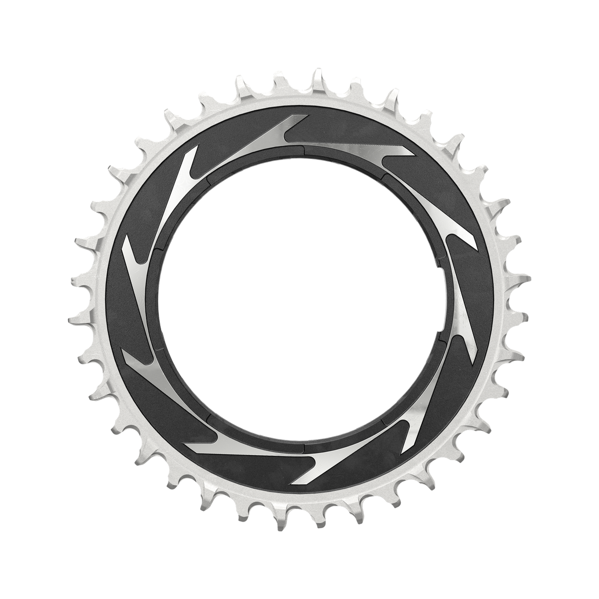 SRAM XX SL Eagle T-Type 36T 0 mm thread mount chainring, black and silver
