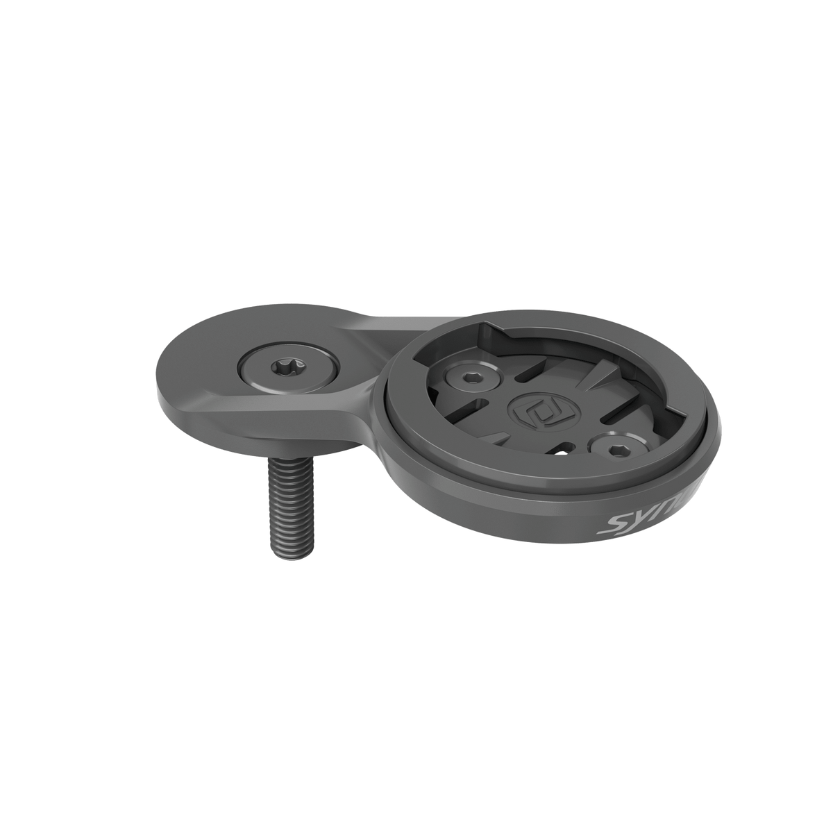 Syncros MT-M200-AL II 0 degree computer mount in black, top and side view