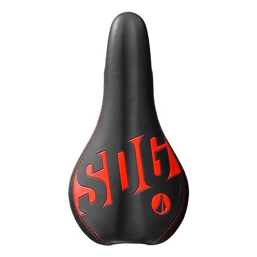 SDG Fly Jr Steel Saddle - Black Synthetic - Black Cord - Red Youth