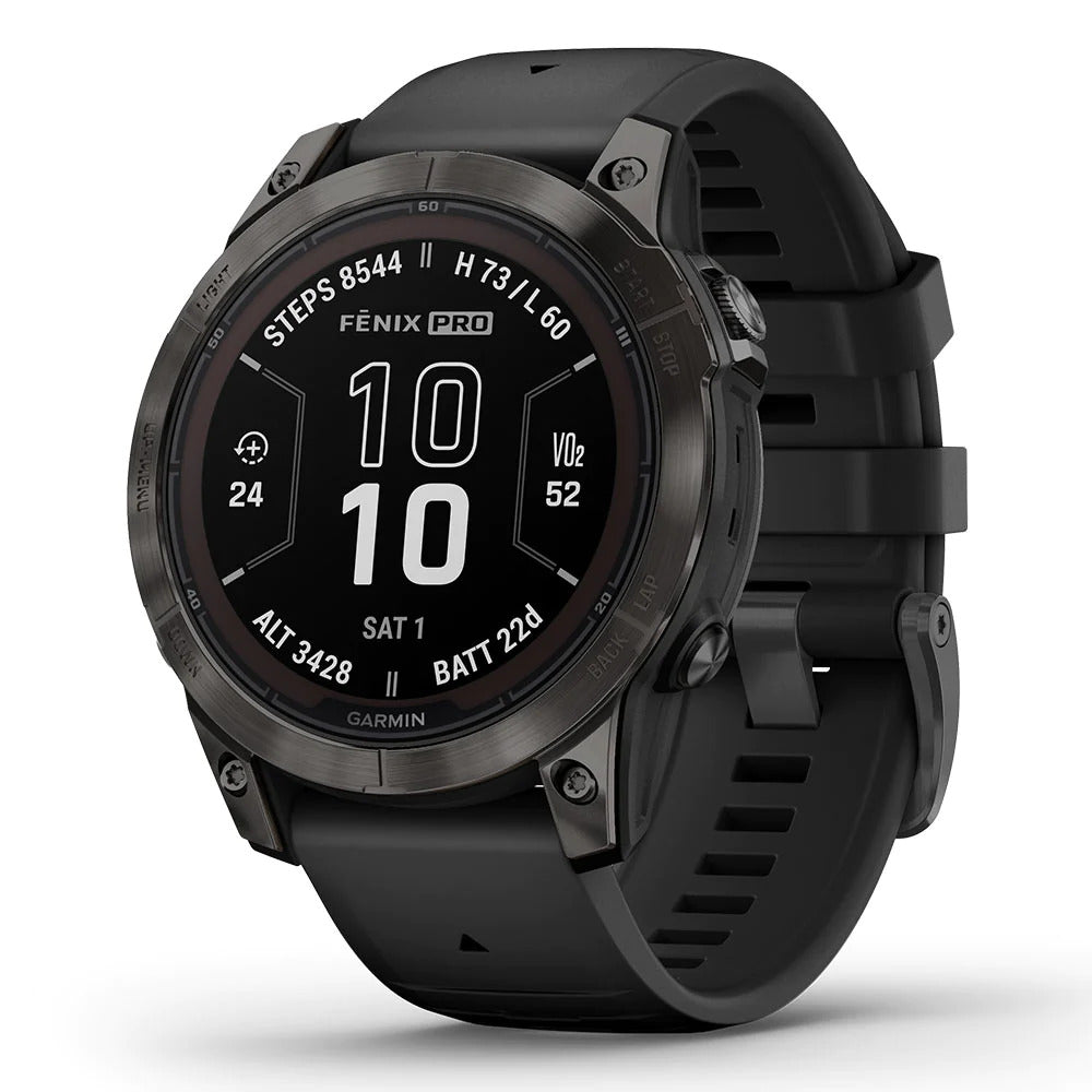 Garmin Fēnix 7 Pro Sapphire Solar Multisport GPS Watch [Colour: Carbon Gray DLC Titanium w/Black Band]