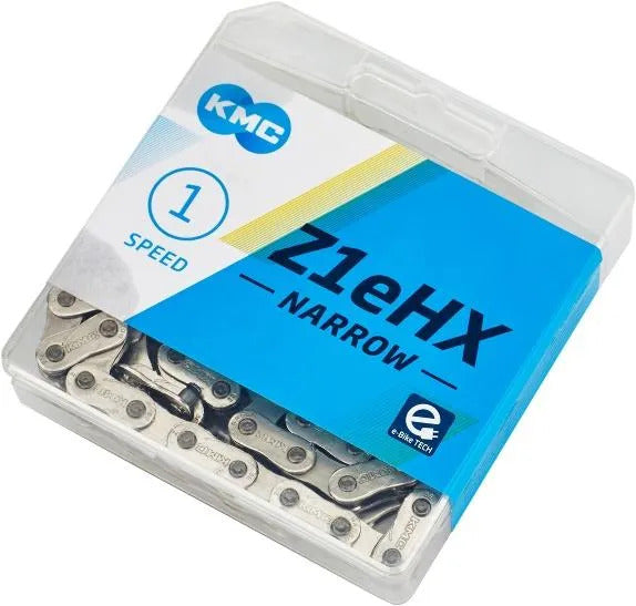 KMC Z1eHX Narrow Single Speed Heavy Duty Chain 122L Silver 1/2" x 3/32"
