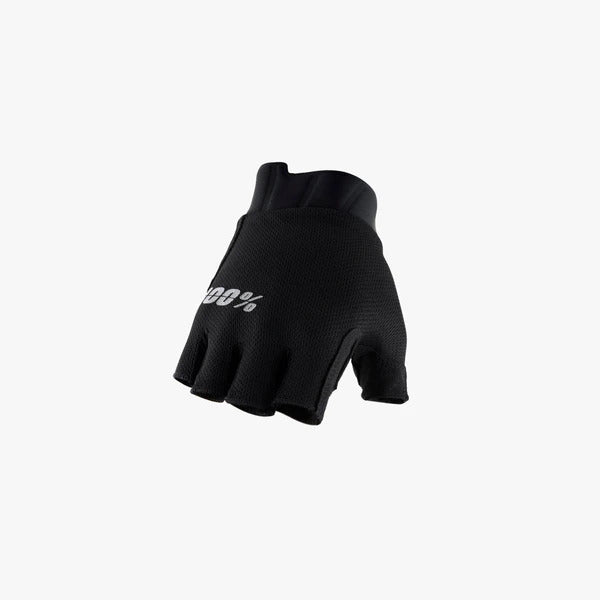 100% Exceeda Gloves - Gel Short Finger Solid Black [Size: Medium]