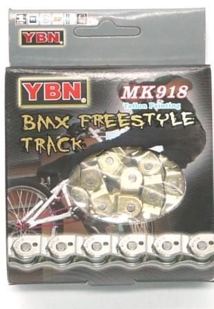 YBN BMX Single Speed Half Link Chain [Size: 1/2 x 3/32] [Colour: Gold]