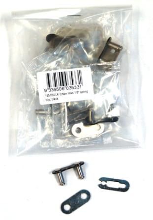 CHAIN LINK - 1/8", Spring Clip Type, BLACK