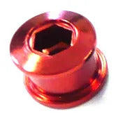 Single Speed Chainring Bolts STEEL Red (Pack of 5)