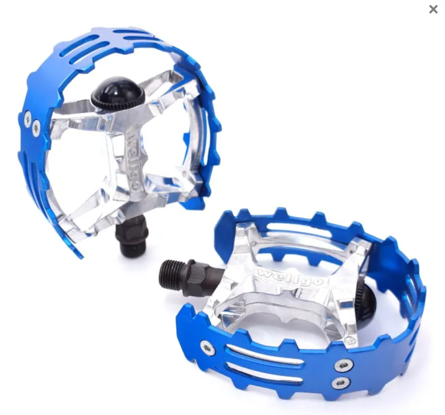 Wellgo XC-II Bear Trap Alloy BMX Pedals - 1/2" Cromoly Axle - Blue