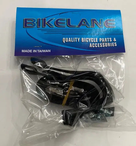 Bikelane Plastic Toe Clip/Strap For Racing Pedal - Medium (Sold In Pairs)