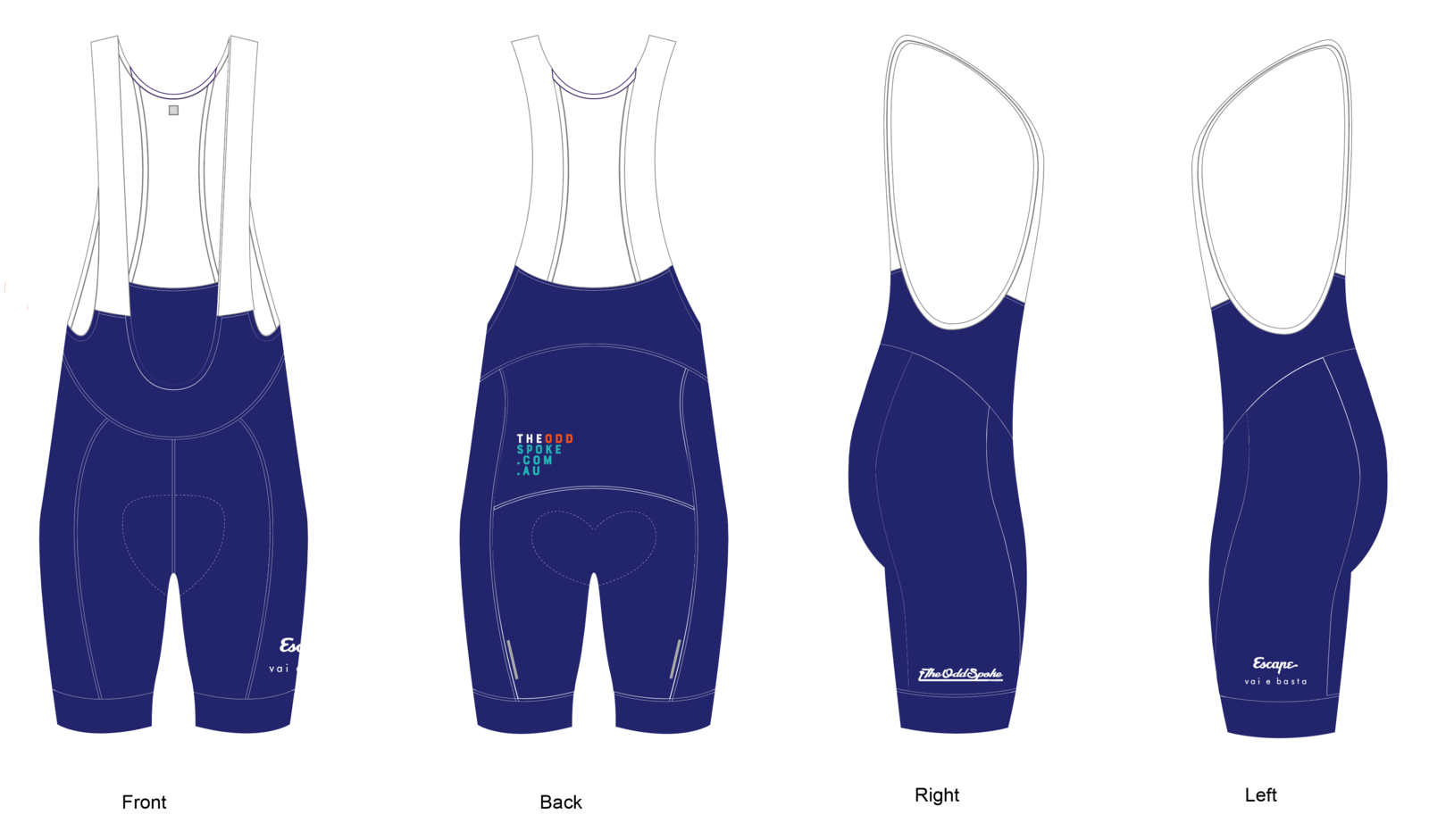 2020 TOS Shop Kit Escape Male Bib [Size: L] [Colour: Navy]