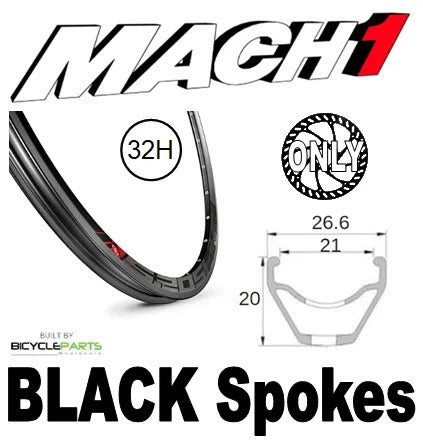 Wheel - 29er Mach 1 5.20 SL 32H S/j Black Rim, 8/11 Speed 12mm Thru axle (142mm OLD) 6 Bolt Disc Sealed Novatec Black Hub