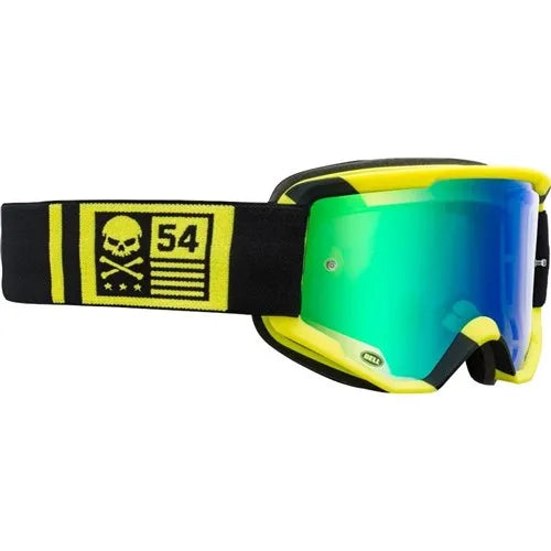 Bell Descender MTB Goggles [Frame Colour: Crossbones Matte Hi-Viz/Black] [Lens Colour: Revo Green Mirror]