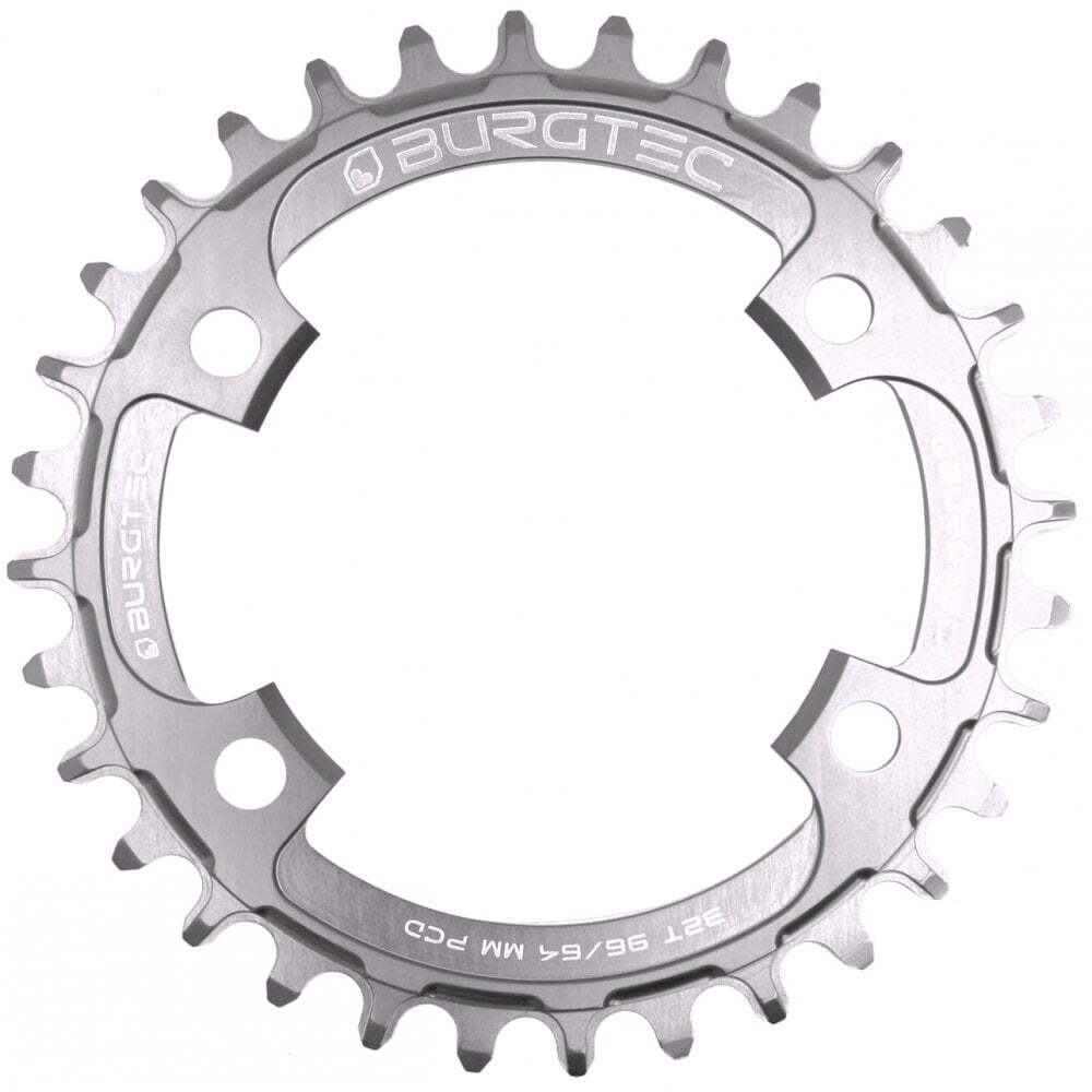 Burgtec Thick-Thin Chainring 96/64mm BCD XT/XTR 32T Rhodium Silver