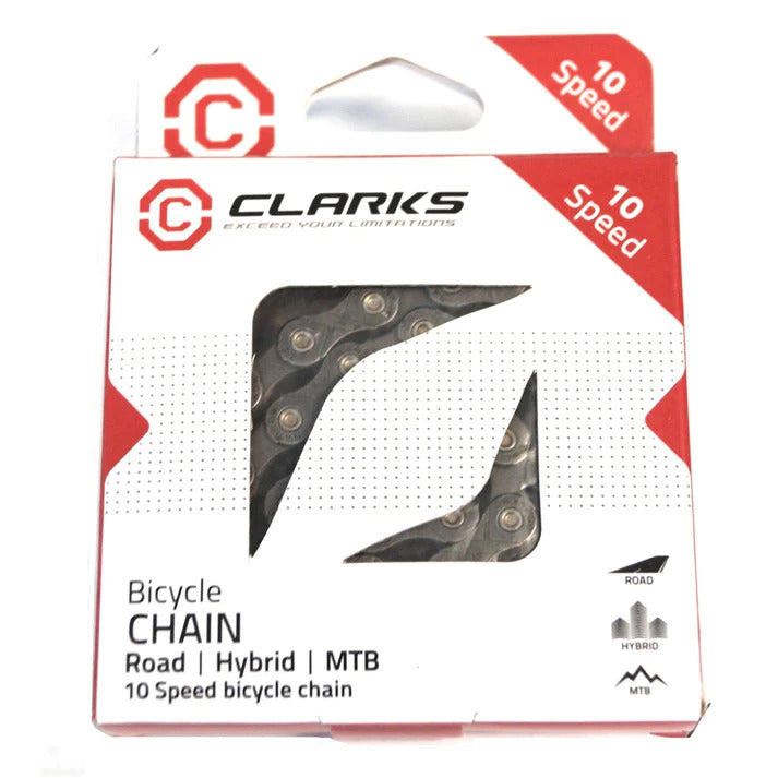 Clarks 10-Speed Bicycle Chain with Connect Link - Brown - 116 Links