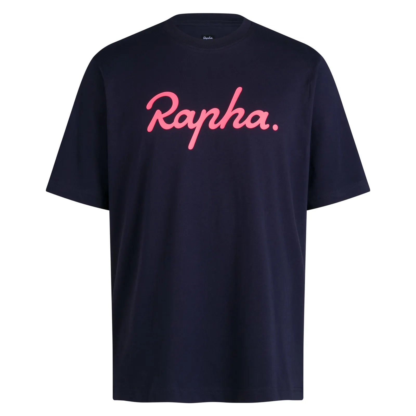 Rapha Men's Logo T-Shirt [Colour: Dark Navy/High-Vis Pink] [Size: L]