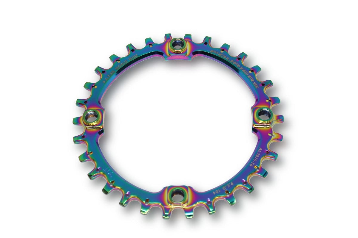 Fouriers Narrow-Wide Tooth Alloy 1X Chainring CR-DX003 [Colour: Oil Slick] [Size: 32T]
